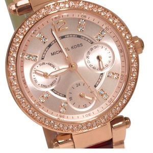 MK PARKER ROSEGOLD FACE TORTOISE WATCH W BOX $325